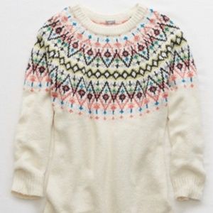 Aerie Fair Isle Tunic Sweater